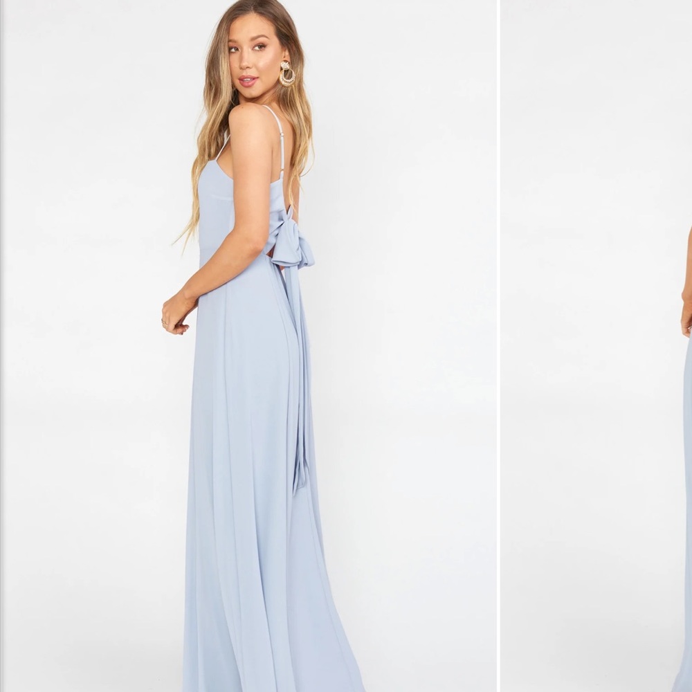 Show Me Your MuMu Lauren Tie Maxi Dress - Steel Blue